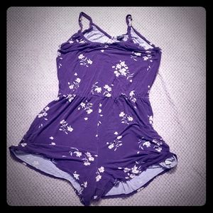 Torrid Purple Floral Jersey Romper